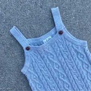 Janie + Jack Gray Cable Knit Over Alls